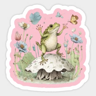 Cottagecore Aesthetic Frog Cute Vintage Sticker